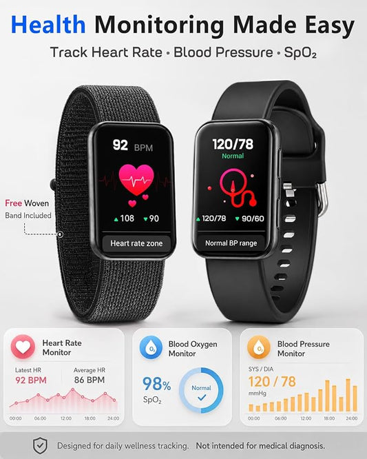 MorePro Health Fitness Tracker for Women Men, 24/7 Heart Rate Blood Pressure & - Image 2