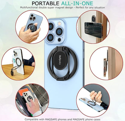 Magnetic Phone Ring Holder, Double Adjustable Phone Grip and Stand Compatible - Image 7