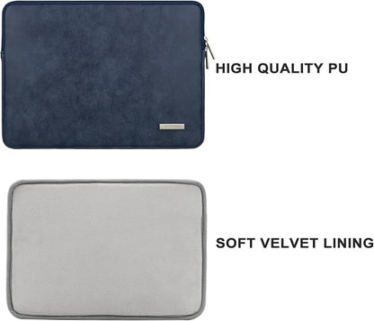 RAINYEAR 13 Inch Laptop Sleeve PU Suede Leather Case Protective Cover Water - Image 2