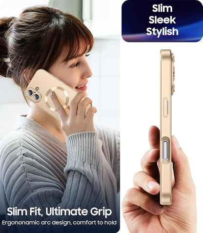 Magnetic for iPhone 16 Plus Case Slim Soft Silicone Bumper Shockproof Metallic - Image 7