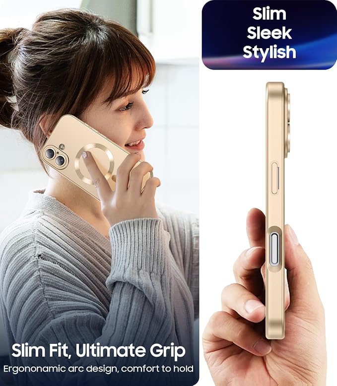 Magnetic for iPhone 16 Case Slim Soft Silicone Bumper Shockproof Metallic - Image 7