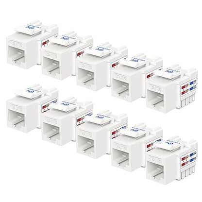 Cable Matters 10-Pack 10Gbps Cat6 Keystone Jacks, RJ45 Keystone Jack, Ethernet by CableMatters