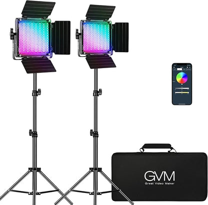 GVM RGB Video Lighting, Bi-Color Led Video Light Kit by GVMGreatVideoMaker