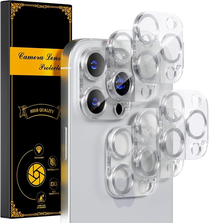 beuxece for 6 Pack iPhone 16 Pro/iPhone 16 Pro Max Camera Lens Protector 9H by Beuxece