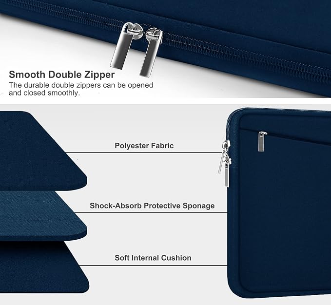 Laptop Sleeve Case, 15.6 inch, Durable Computer Carrying Bag Protective Case - Image 3