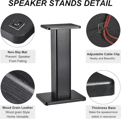 MECCANIXITY Wood Speaker Stands, 2 Pack 19.7 Inch Universal Speaker Stand - Image 3