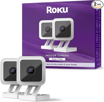 Roku Indoor Camera for Home Security, Compatible by Amazon+Renewed
