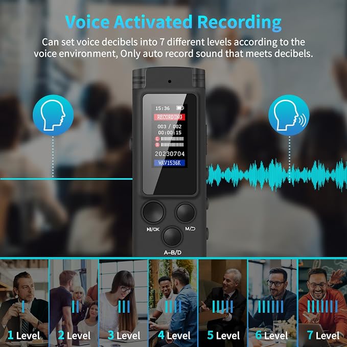 64GB Digital Voice Recorder Voice Activated Recorder - Image 3