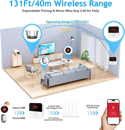 SanJie Wi-Fi Wireless Caregiver Pager Call Button - Image 6
