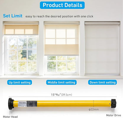AM22 Smart Blinds Motor for 1.25" Tube, Rechargeable Tuya Zigbee Tubular Motor - Image 7