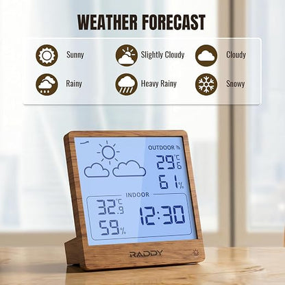 Raddy WF-50T Indoor Outdoor Thermometer Hygrometer Wireless Weather Station - Image 3