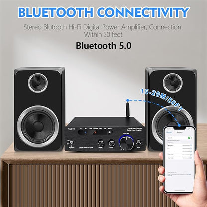 Amplifier Home Audio, Stereo Receiver Bluetooth 5.0 Power amp 100W x2 Wireless - Image 6