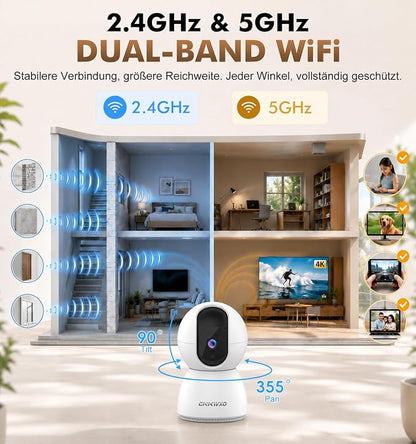 2K Wi-Fi Indoor Security Camera, 2.4/5GHz Wi-Fi Pet Cam, 3MP Camera - Image 4