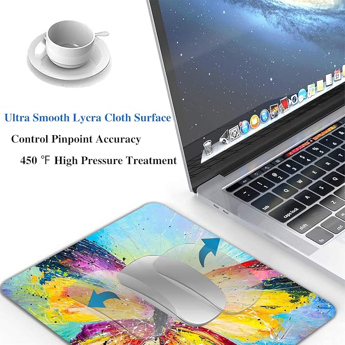 Colorful Butterfly Mouse Pad, Oil Painting Art Mousepad - Image 4