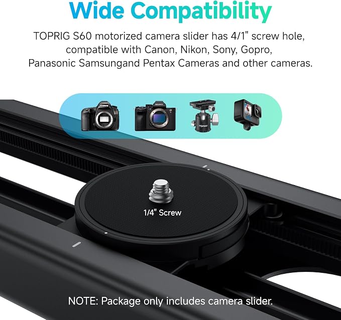 Accsoon Toprig 24inch/60cm Motorized Camera Slider, Button/APP Dual Control - Image 4