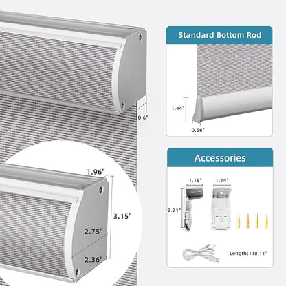 SmartWings 70% Light Filtering Motorized Roller Shades Work - Image 5