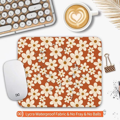 Square Mouse Pad Cute Flowers, Personalized Premium-Textured Custom Mouse Mat - Image 3