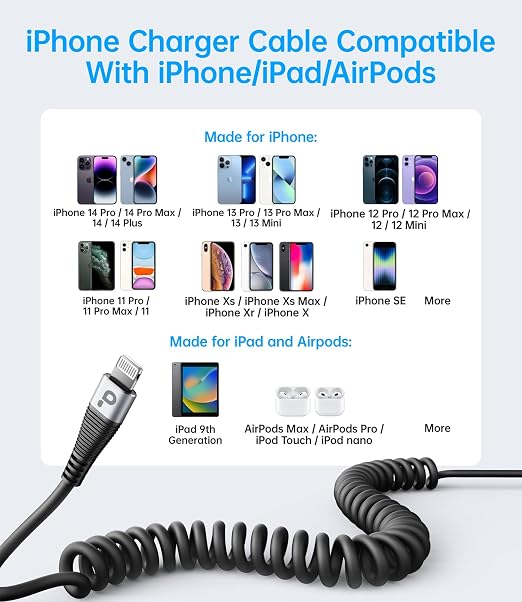 iPhone Charger Cable for Car, Retractable Charging Cord Compatible - Image 10