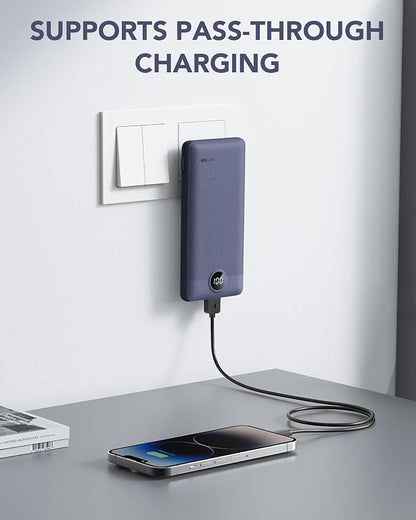 VRURC Portable Charger Built-in Cables and AC Wall Plug, USB C Power Bank - Image 3