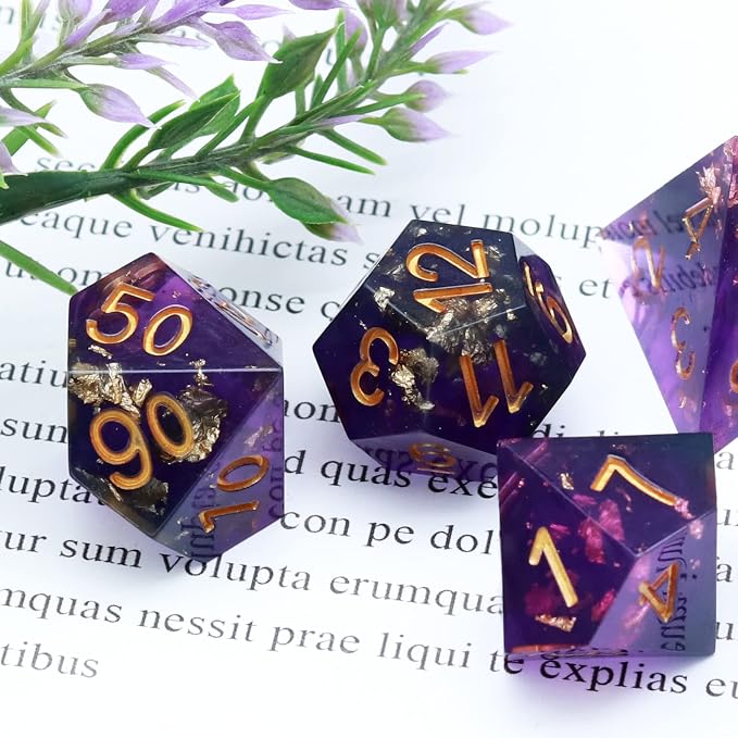 Haxtec DND Dice Set Sharp Edge Resin Dice - Image 3