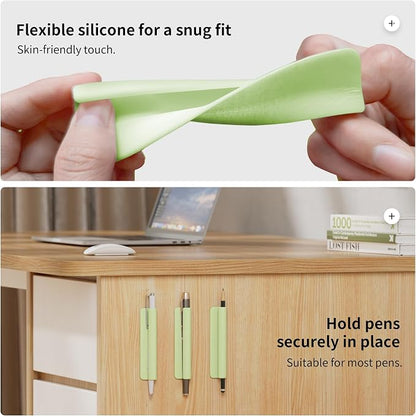 ELETIUO Pencil Holder For Most Pens, Self-Adhesive Stick To Notebooks, Silicone - Image 6