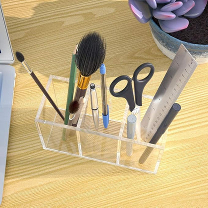 NIUBEE Acrylic Pen Holder 3 Compartments - Image 4