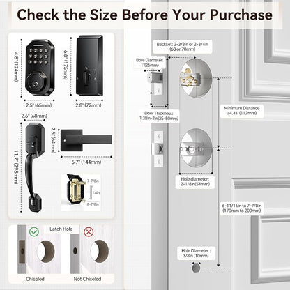 Ulecoce WiFi Smart Door Lock for Front Door, Keyless Entry Door Lock - Image 7