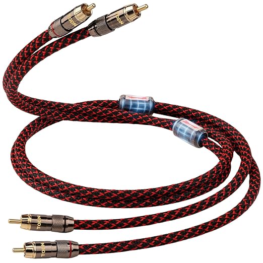 TODN Shielded RCA Audio Cables Audiophile 2Male to 2Male OFC RCA Stereo Cable by TODNAudio