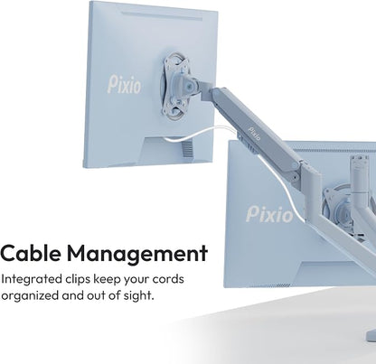 Pixio PS1D Wave Blue Dual Monitor Arm Stand Desk Mount - Image 5