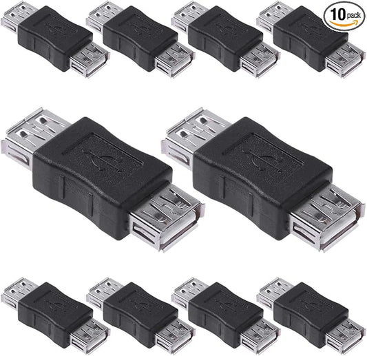 Cmple - [10 Pack USB Female to Female Coupler Adapter Straight Bridge USB 2.0 by Cmple