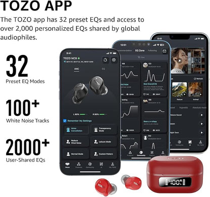 TOZO NC9 Hybrid Active Noise Cancelling Wireless Earbuds, 6 Mics ENC Clear Call - Image 6