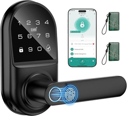 Smart keypad Door Lock with Handle，Fingerprint Keyless Entry Digital Lock with by Unknown