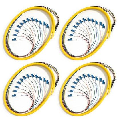 4Pack LC UPC 12 Fibers OS2 Single Mode Bunch Fiber Optic Pigtail, SingleMode by Bangun