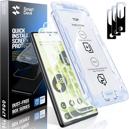 SMARTDEVIL [3+3 Pack for Google Pixel 6 Screen Protector by SmartDevil