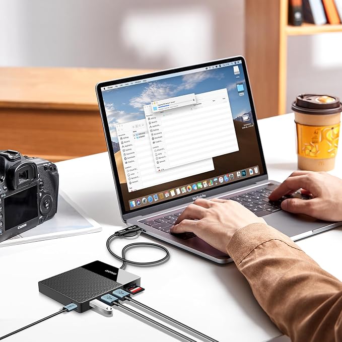 1TB External Hard Drive, USB C Multiport Hub HDD 7-in-1, USB 3.0, SD/TF Card - Image 7