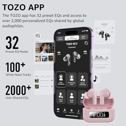 TOZO NC3 Hybrid Active Noise Cancelling Wireless Earbuds - Image 4