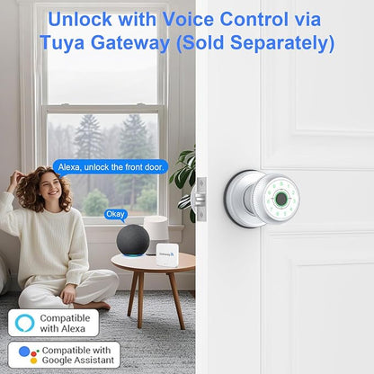 BIWIBON 5-in-1 Smart Door Knob, Fingerprint Door Knob - Image 7