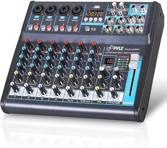 Pyle Professional Audio Mixer Sound Board Console Desk System- Interface 8 by PyleUSA