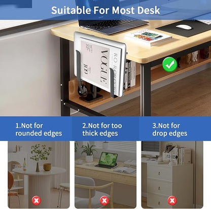 LUKETURE Adjustable Side Laptop Mount, No Drill Laptop Holder, Under Desk - Image 4
