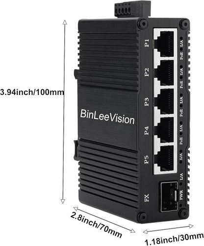 Industrial Mini Gigabit Ethernet Switch 5-Port RJ45 10/100/1000BASE-T+1-Port - Image 6