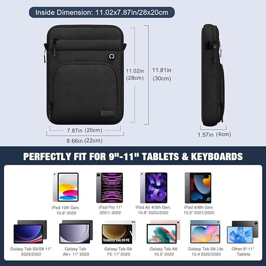 MoKo 9-11 Inch Tablet Sleeve Bag, Fits iPad Air 5/4th 10.9, iPad 9/8/7th 10.2 - Image 2