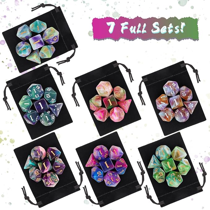 DND Dice Set, Surhugvy 7 X 7 Polyhedral Dice Set - Image 2