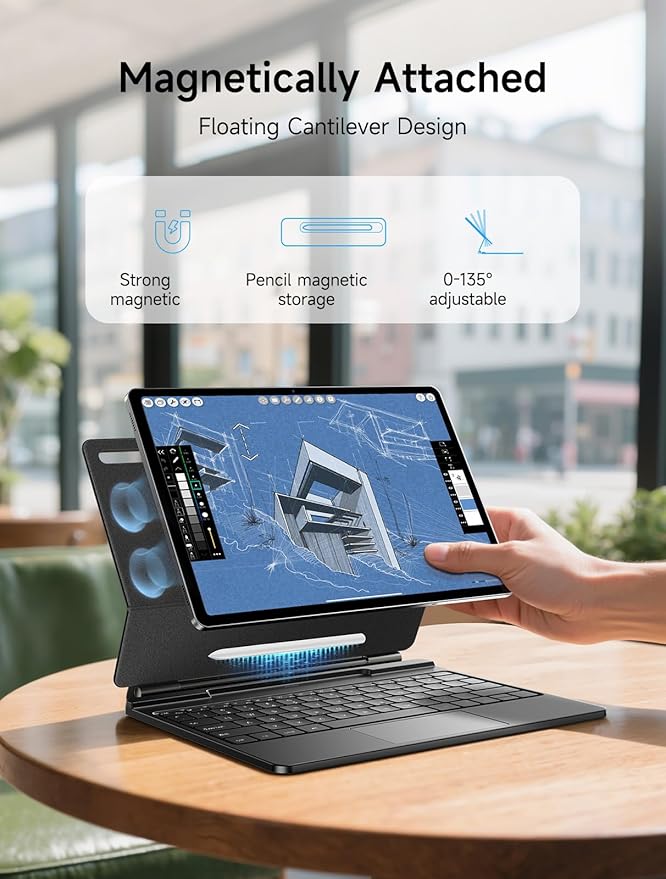HOU Keyboard for Samsung Galaxy Tab S10+ Plus/S9+ Plus/S9 FE+ Plus/S8+ Plus/S7+ - Image 4