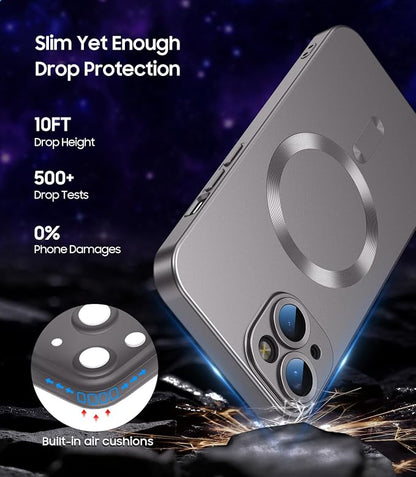 Magnetic for iPhone 14 Case Slim Soft Silicone Bumper Shockproof Metallic - Image 4