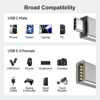 Elebase USB C Adapter for New iPhone 16 4Pack, USBC Male to USB 3.0 Female - Image 7