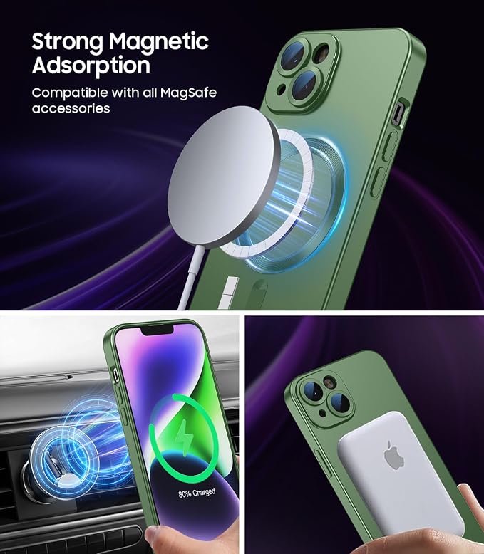Magnetic for iPhone 14 Plus Case Slim Soft Silicone Bumper Shockproof Metallic - Image 2