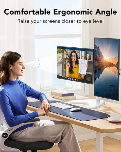 HUANUO 32 inches Dual Monitor Stand up to 17.6lbs, High-Grade Aluminum - Image 6