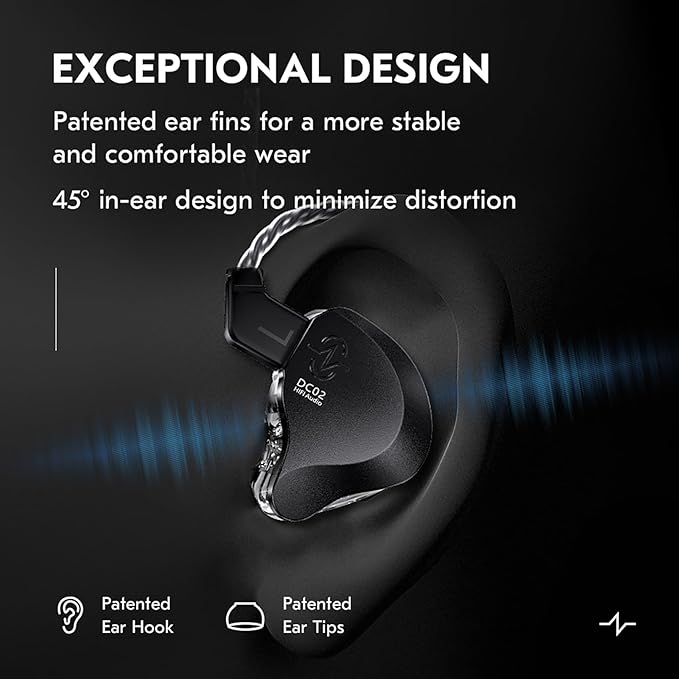 In Ear Earbuds Wired IEM Headphone, CCZ DC02 Dual Magnetic Circuit DD HIFI - Image 4