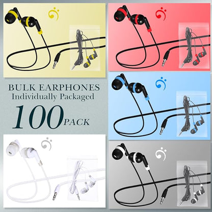 Kanayu 100 Pack Wired Earbuds Bulk - Image 2