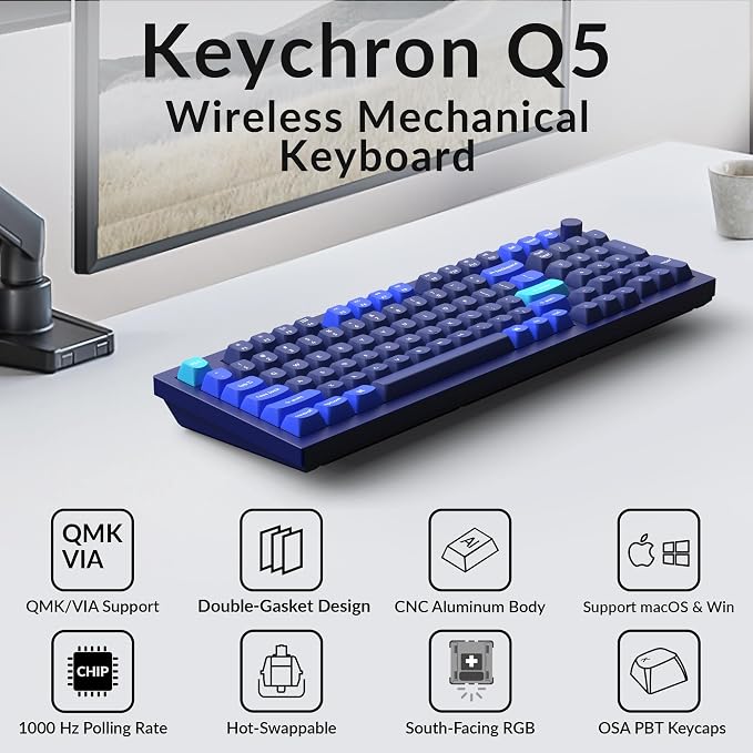 Keychron Q5 Wired Custom Mechanical Keyboard Knob Version, 96% Layout QMK/VIA - Image 2